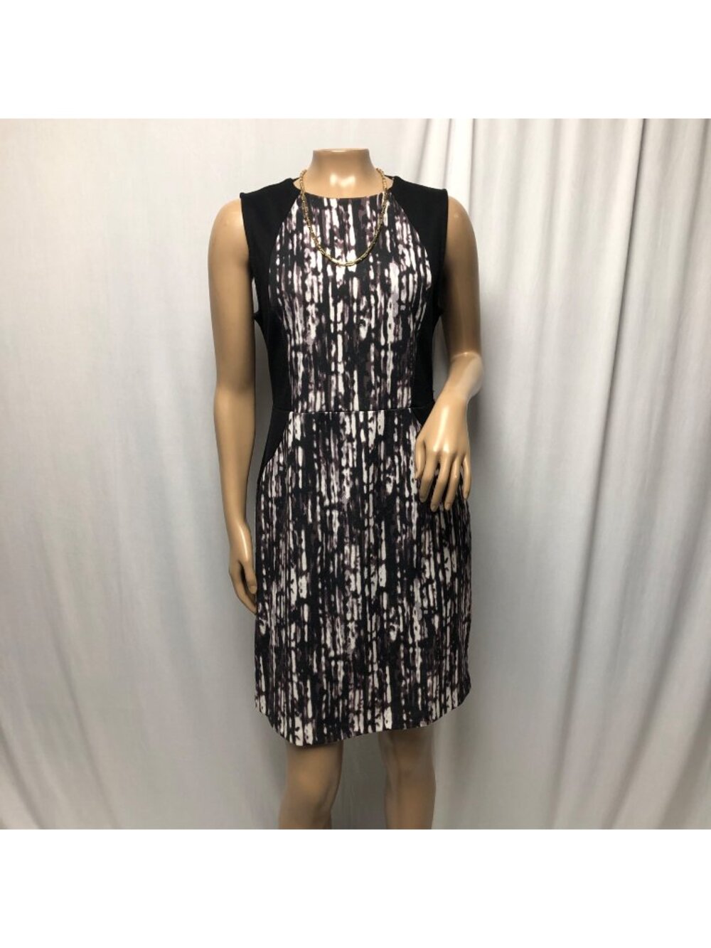 Apt 9 Dress Womens Sz Small Brown Black Sleeveless Sheath Mob Wife Office Party